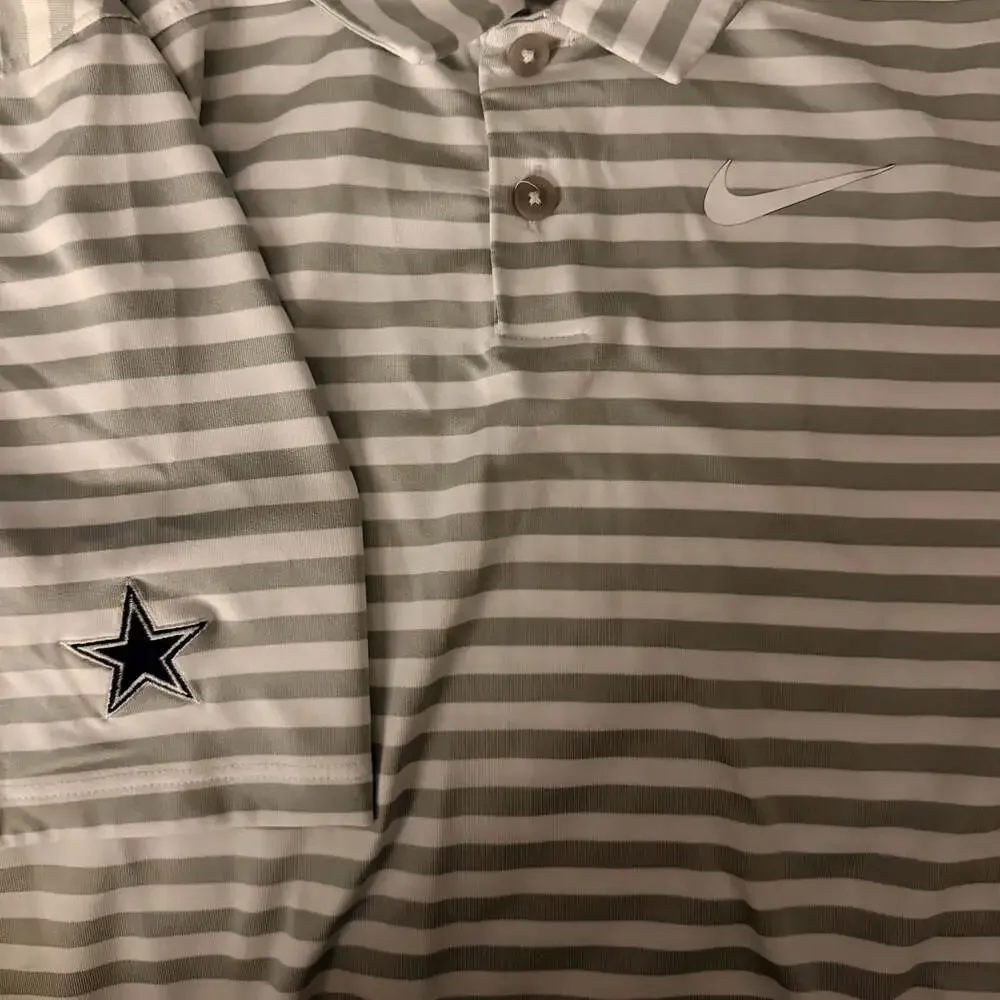 Nike Golf Dri-FIT Striped Dallas Cowboys Polo Shirt Youth Size L
